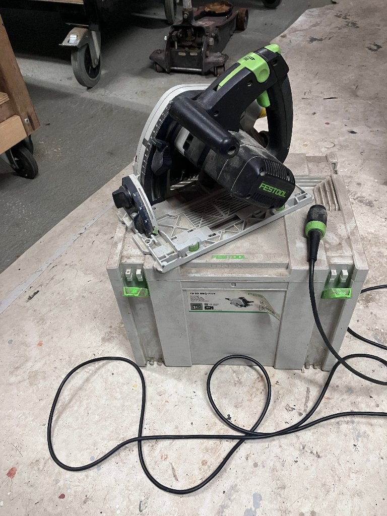 festool TS55 EBQ invalzaag, Doe-het-zelf en Verbouw, Gereedschap | Zaagmachines, Ophalen, Gebruikt, Invalzaag, 30 tot 70 mm