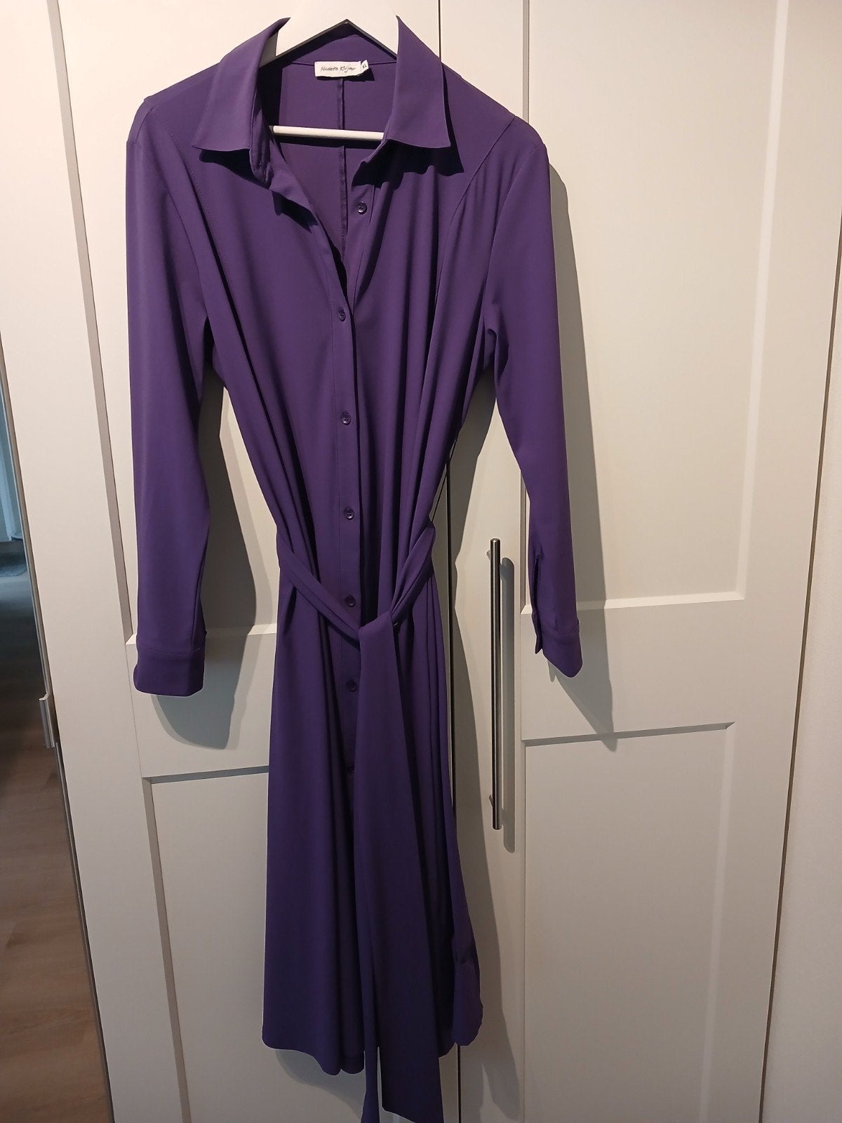 Nieuwe travelstof jurk Nicolette Kluijver maat XL 44/46, Verzenden, Paars, Maat 46/48 (XL) of groter, Nieuw