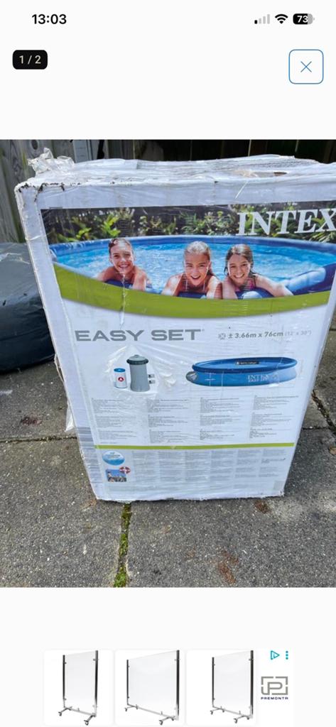 Intex Easy Set Opzetzwembad 3.66m x 76cm, Tuin en Terras, Zwembaden, Zo goed als nieuw, Opzetzwembad, Minder dan 80 cm, 200 tot 400 cm