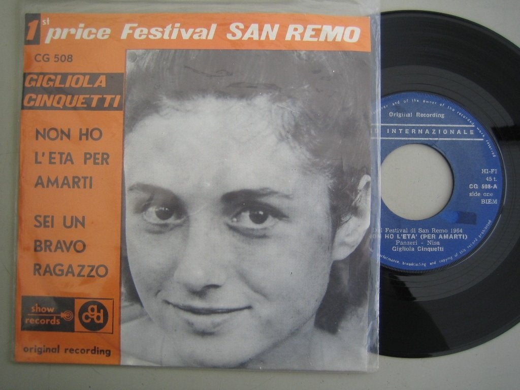 Giglio;a Cinquetti - Non ho l'eta per amarti, Ophalen of Verzenden, Gebruikt, 7 inch, Pop