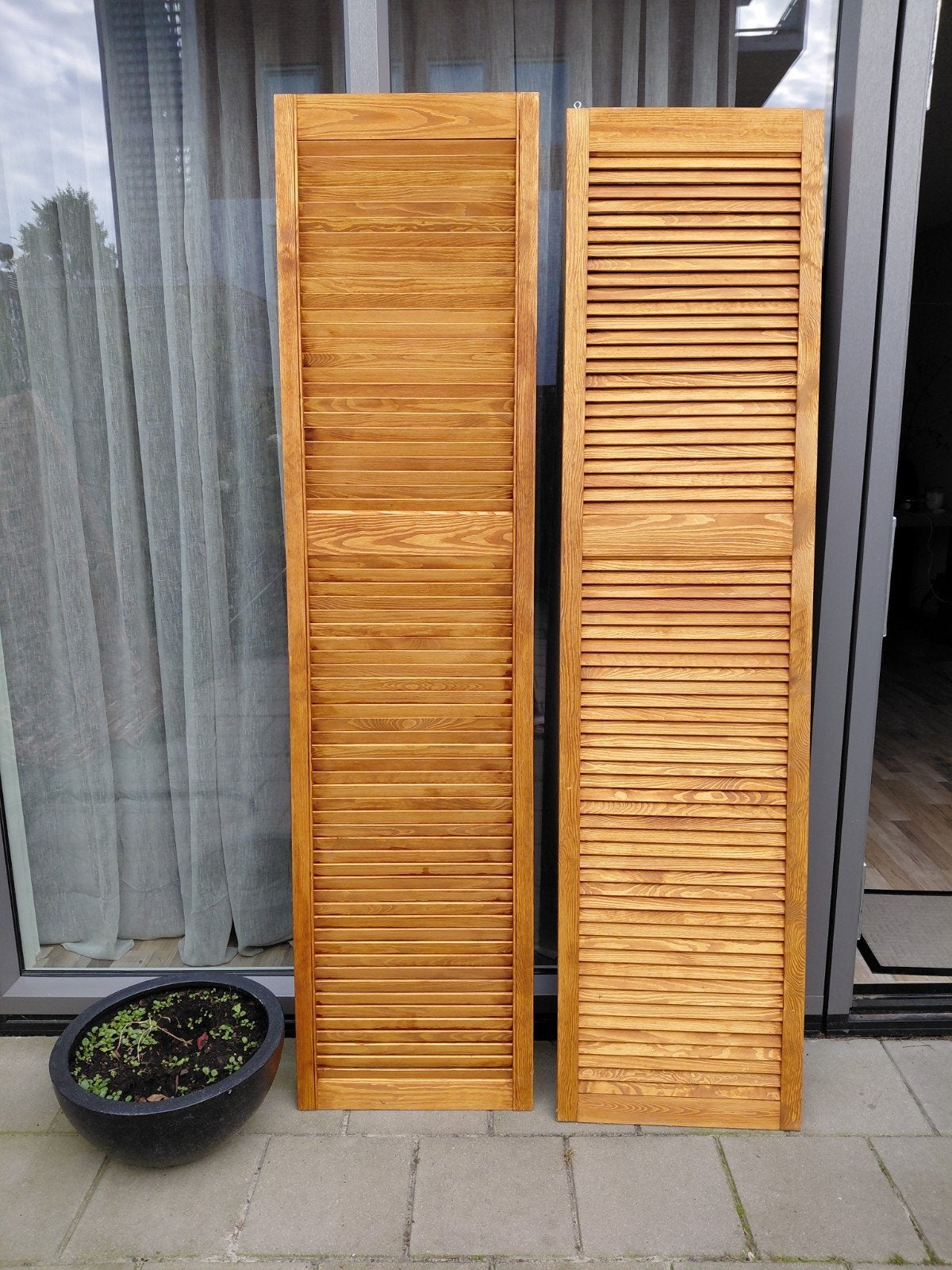 2 Louvre deuren 201x49 cm - Houten binnendeuren, Doe-het-zelf en Verbouw, Ophalen, Minder dan 80 cm, Nieuw, 200 tot 215 cm