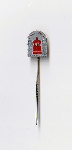 blikken speld Spero plastic klokpomp     lees verder, Ophalen of Verzenden, Gebruikt, Overige onderwerpen, Speldje of Pin