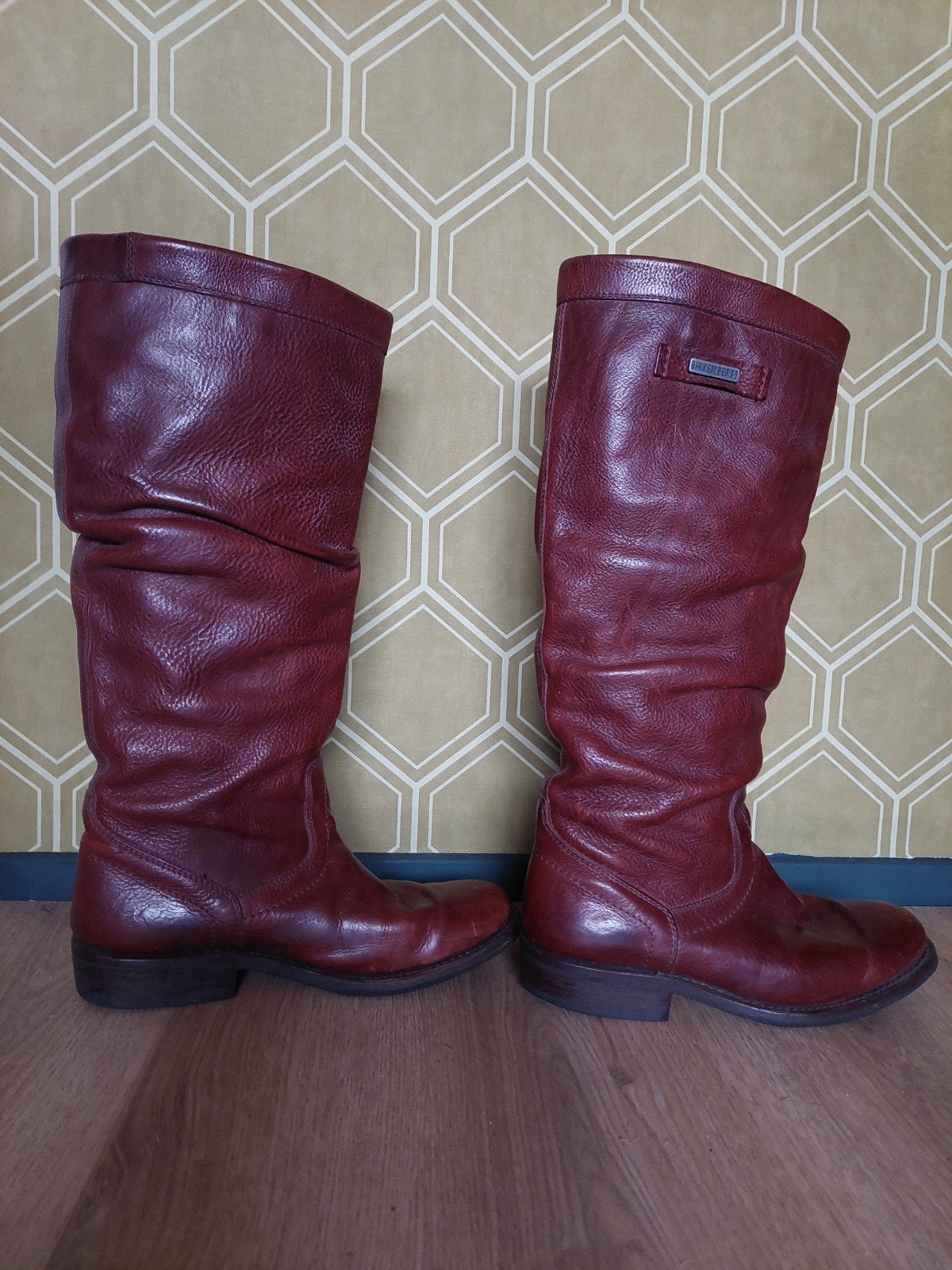 Bikkembergs leren laarzen - Maat 39 - Vintagelook, Kleding | Dames, Hoge laarzen, Bruin, Ophalen of Verzenden, Zo goed als nieuw