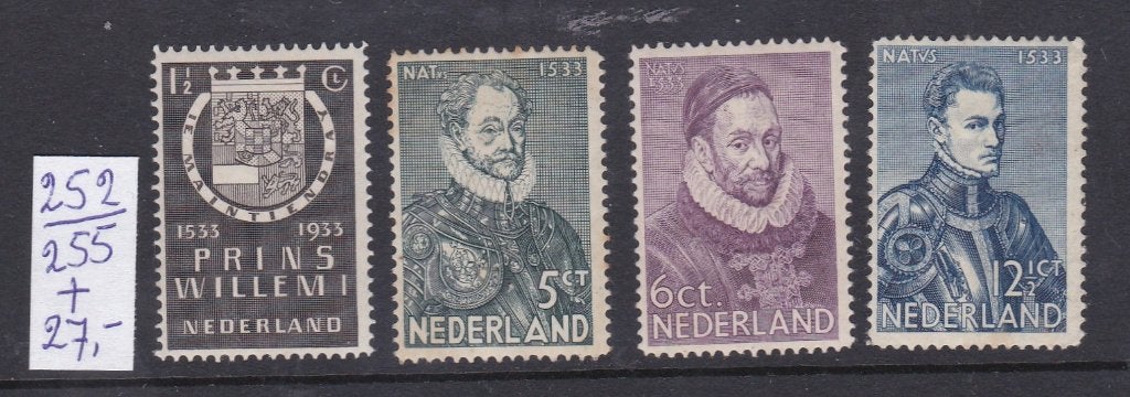 NVPH 252 - 255 ongestempeld, Ophalen of Verzenden, T/m 1940