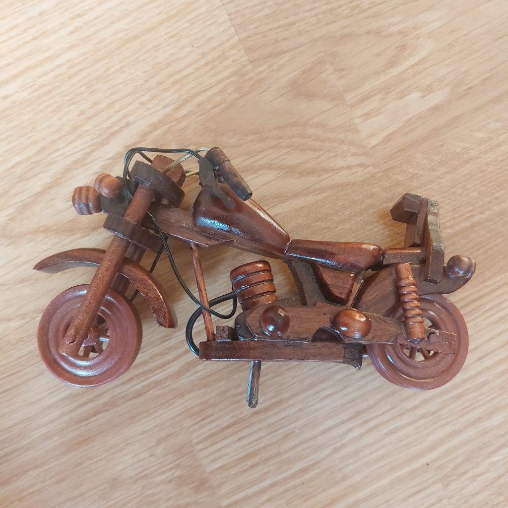Houten Miniatuur Motor/Stoere Houten Decoratie,H11cm, Ophalen of Verzenden, Zo goed als nieuw, Motoren