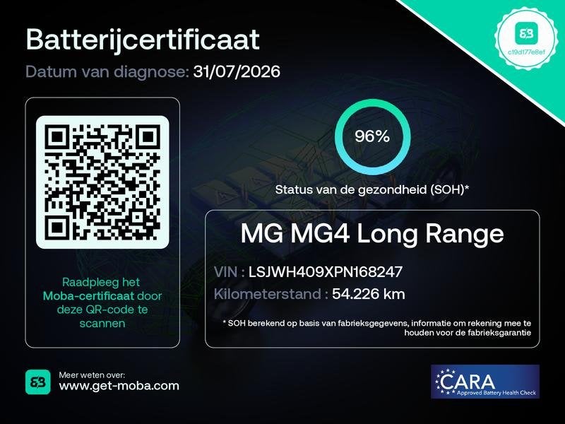 MG 4 64 kWh Luxury | SoH 96% | Navi | Camera | Led Koplampen, Auto's, MG, Automaat, 12 maanden, Gebruikt, 1675 kg