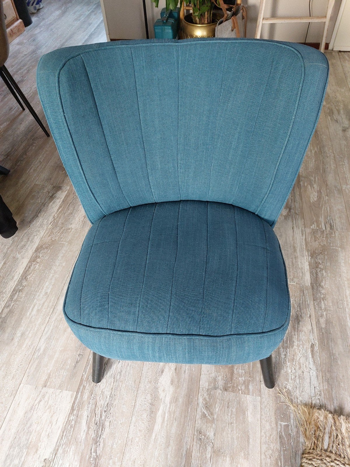 Stijlvolle Petrol kleur fauteuil / stoeltje, Huis en Inrichting, Ophalen, Modern, Comfortabel, Gebruikt, Overige kleuren