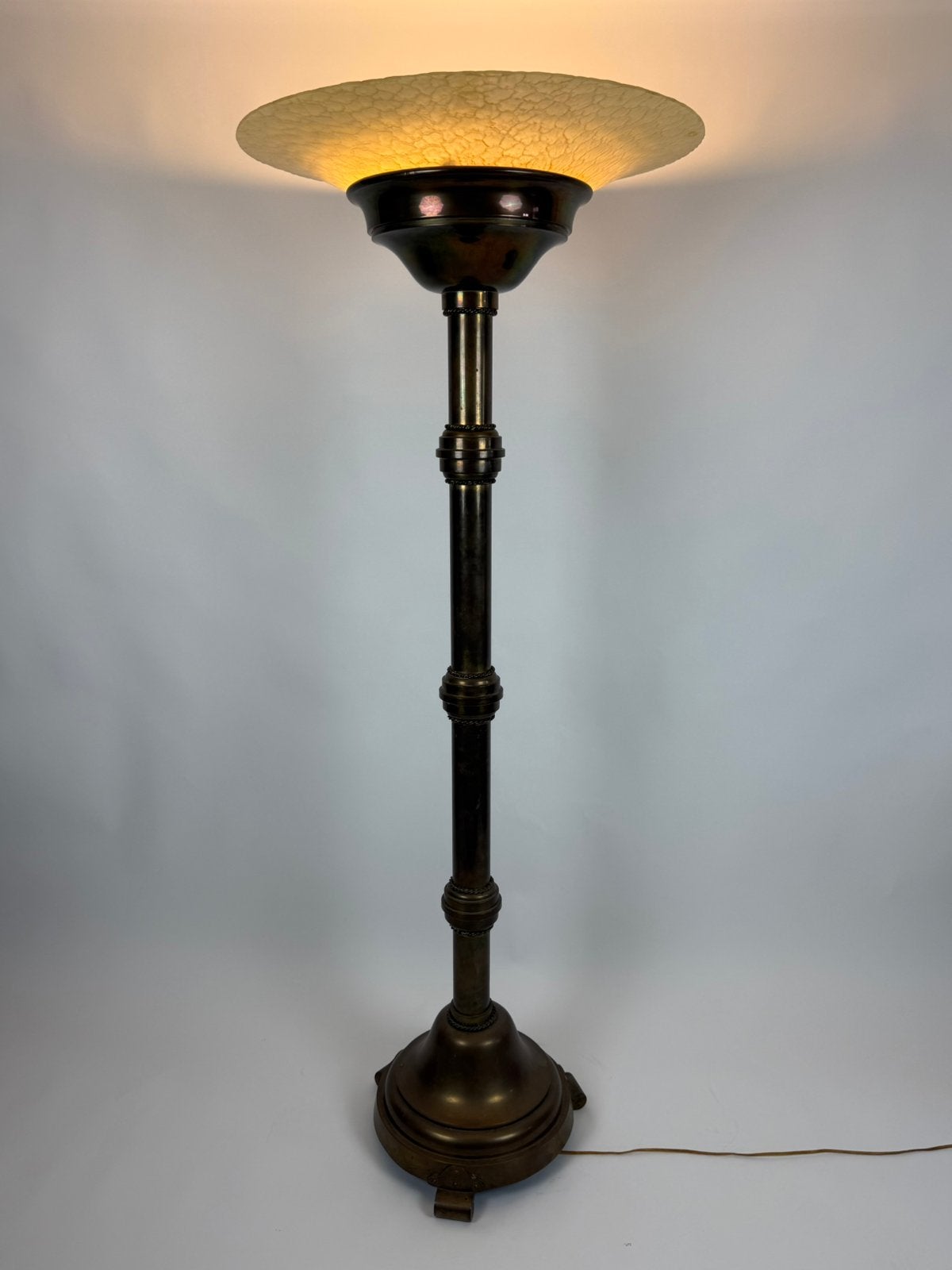 Vintage Art Deco uplighter vloerlamp – 177 cm hoog, Ophalen, Overige materialen, Vintage, Overige fittingen