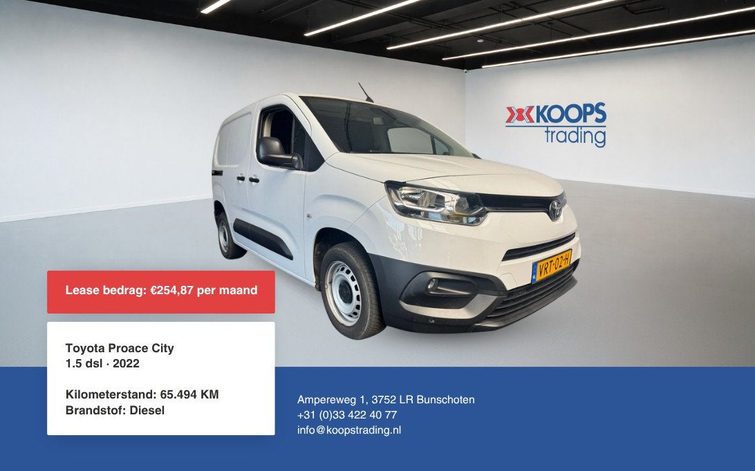 Toyota PROACE CITY 1.5 dsl Airco carplay euro 6 Apk 2027, Auto's, Bestelauto's, Voorwielaandrijving, Gebruikt, 4 cilinders, 1337 kg