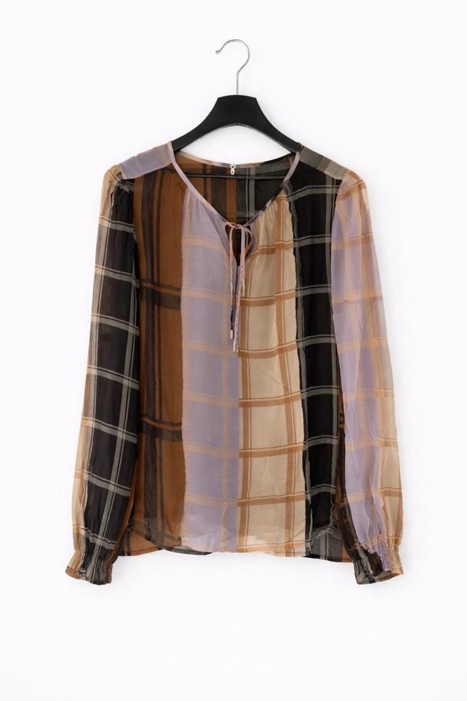ANDCOWOMAN Geruite Blouse Lange Mouw Maat M, Kleding | Dames, T-shirts, Maat 38/40 (M), Bruin, Nieuw, Ophalen of Verzenden
