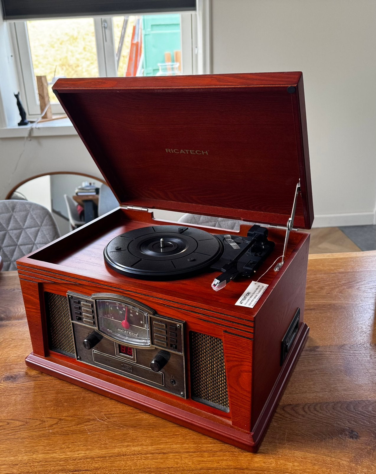 Ricatech RMC200 platenspeler, cd-speler, radio&casettespeler, Ophalen of Verzenden, Zo goed als nieuw, Platenspeler, Overige merken