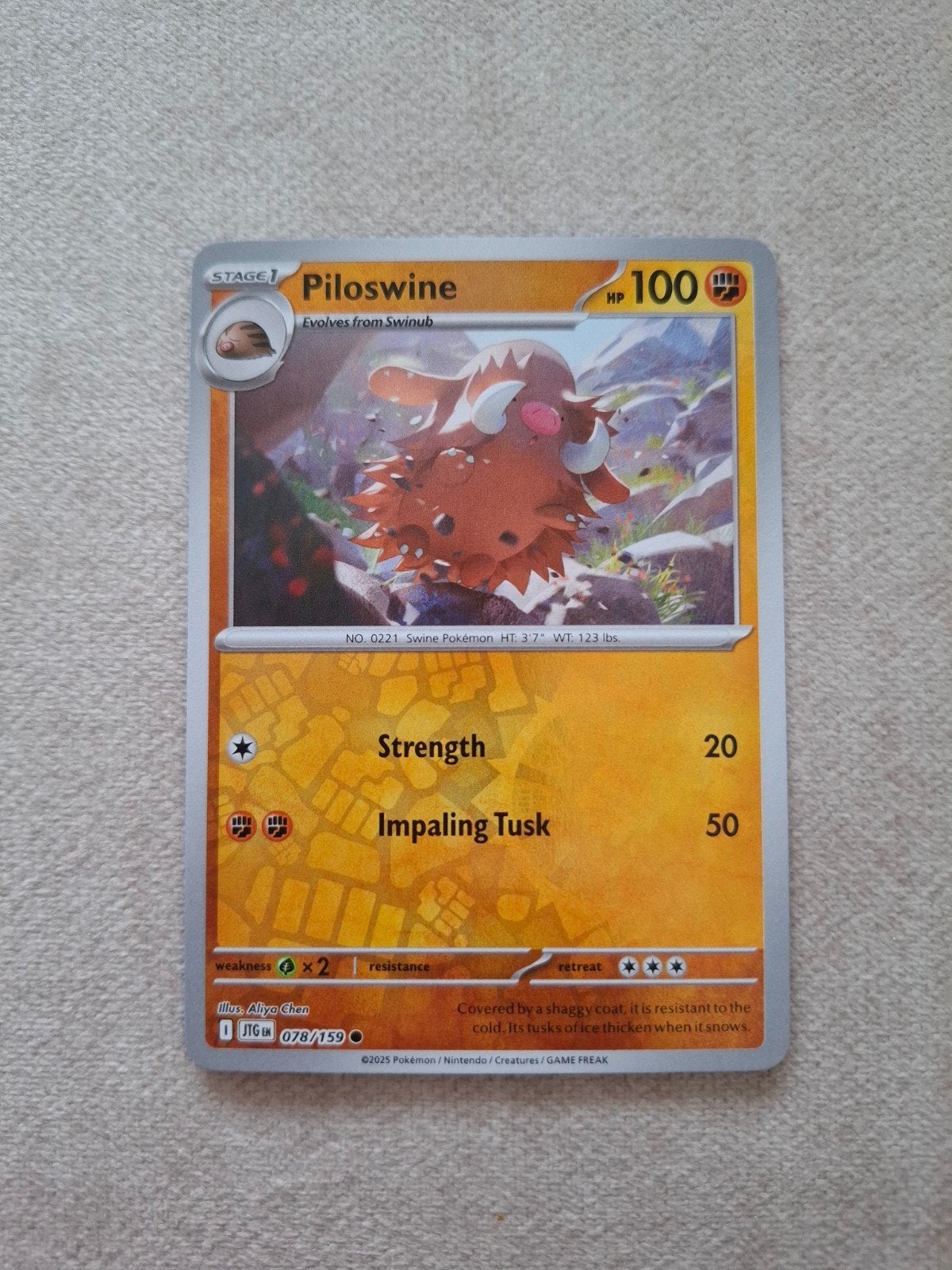 Piloswine 078/159 | Journey Together, Hobby en Vrije tijd, Verzamelkaartspellen | Pokémon, Ophalen of Verzenden, Nieuw