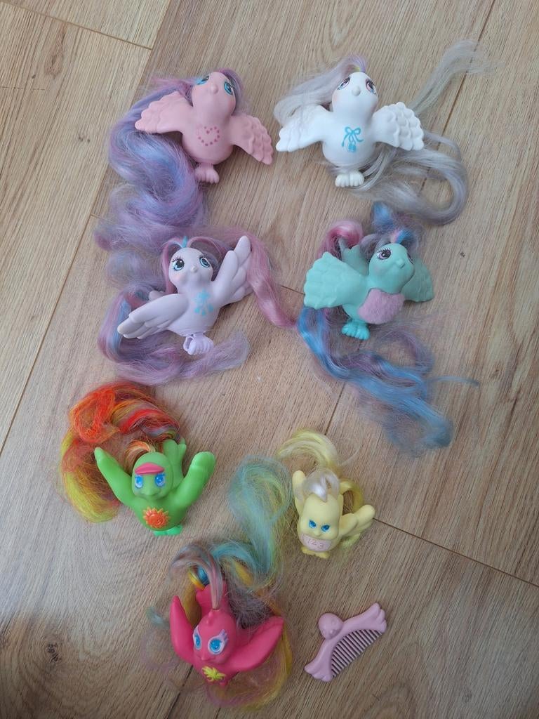 6 Fairy Tail vogeltjes vintage Hasbro incl kammetje, Ophalen of Verzenden, Meisje