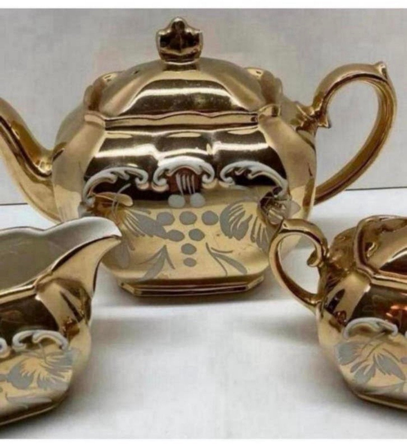 Sadler Gold Lustre 3 delige thee-set 1950 Zeldzaam + theepot, Antiek en Kunst, Ophalen of Verzenden