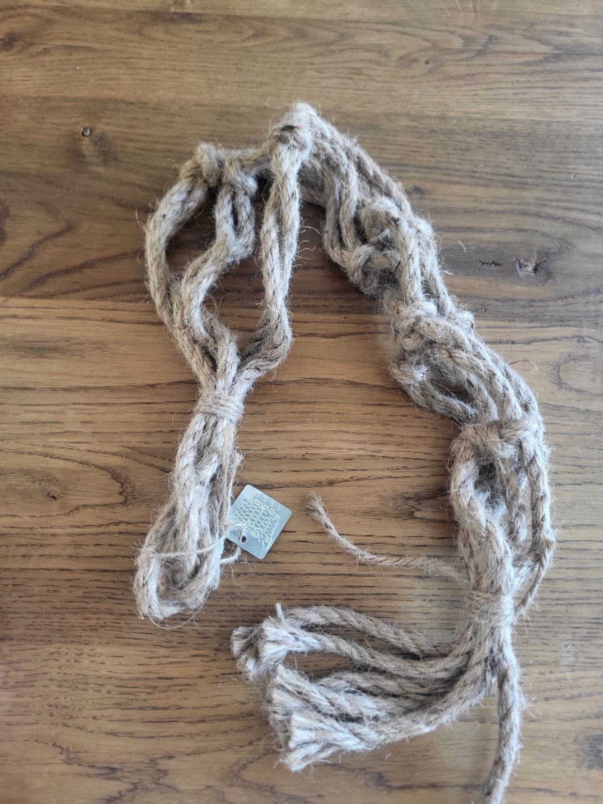 Macramé plantenhanger van touw, Boho, Nieuw, Ophalen of Verzenden, Natuurlijk materiaal
