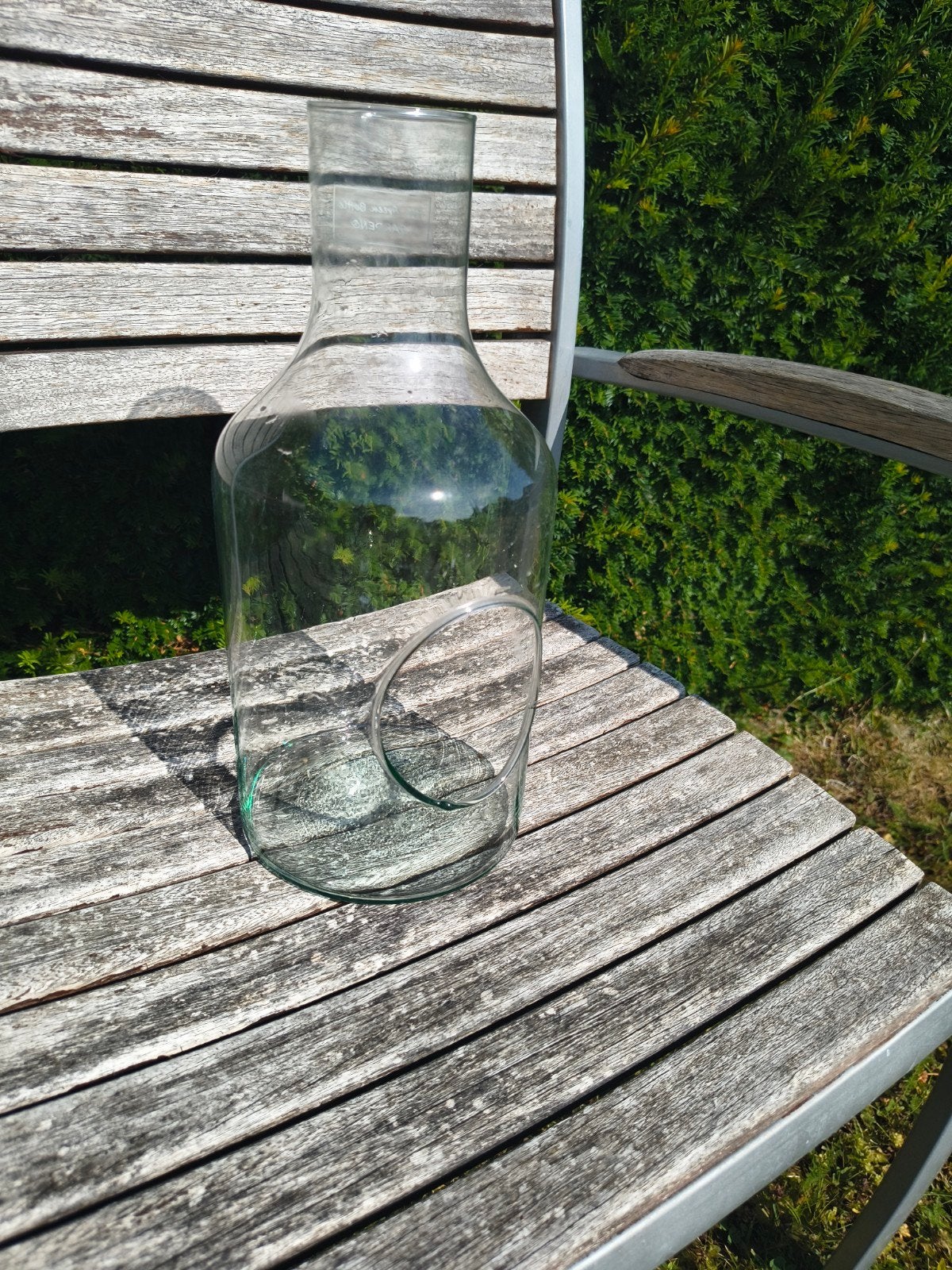 Glazen bloempot met gat aan de voorkant, Ophalen, Gebruikt, Transparant, 35 cm