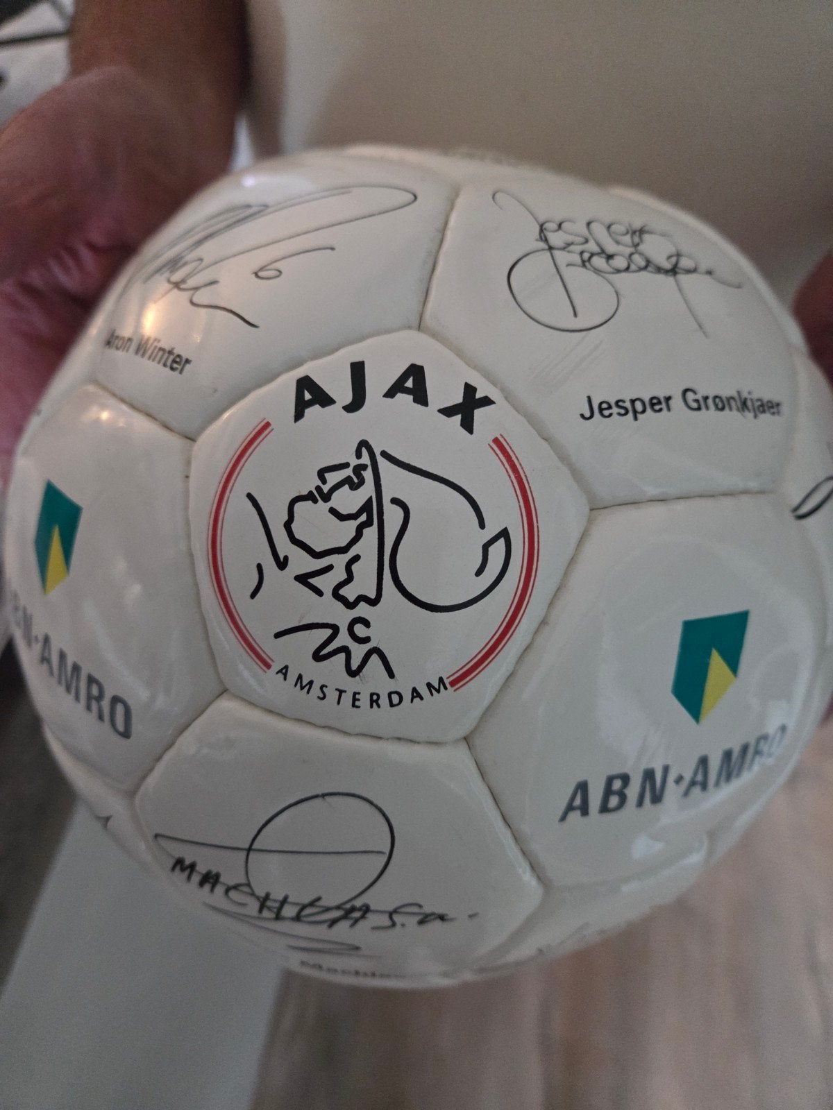 Gesigneerde NIEUWE Ajax voetbal met handtekeningen, Maat XL, Ophalen of Verzenden, Nieuw, Bal