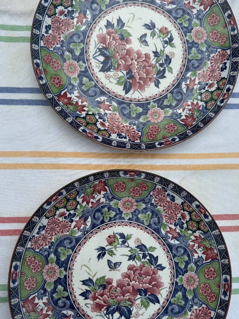 2 grote vintage Japanse/Chinese sierborden, Antiek en Kunst, Ophalen of Verzenden