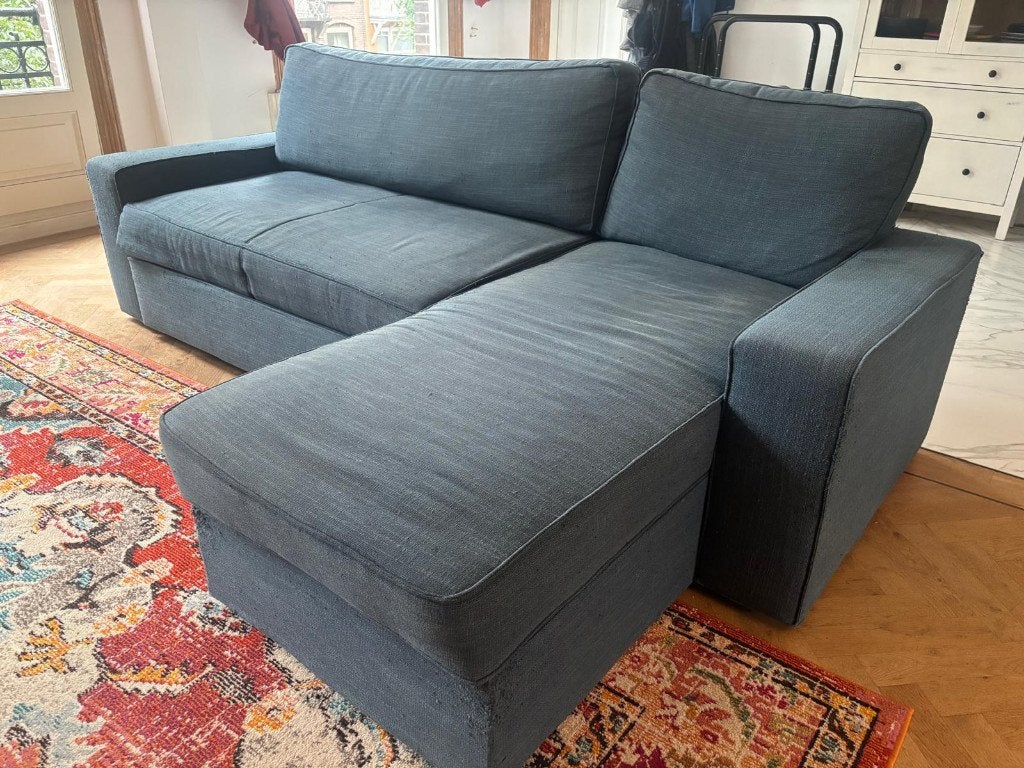 IKEA Vilasund hoek slaapbank - 3-zits, blauw, Ophalen, Gebruikt, Hoekbank, Driepersoons