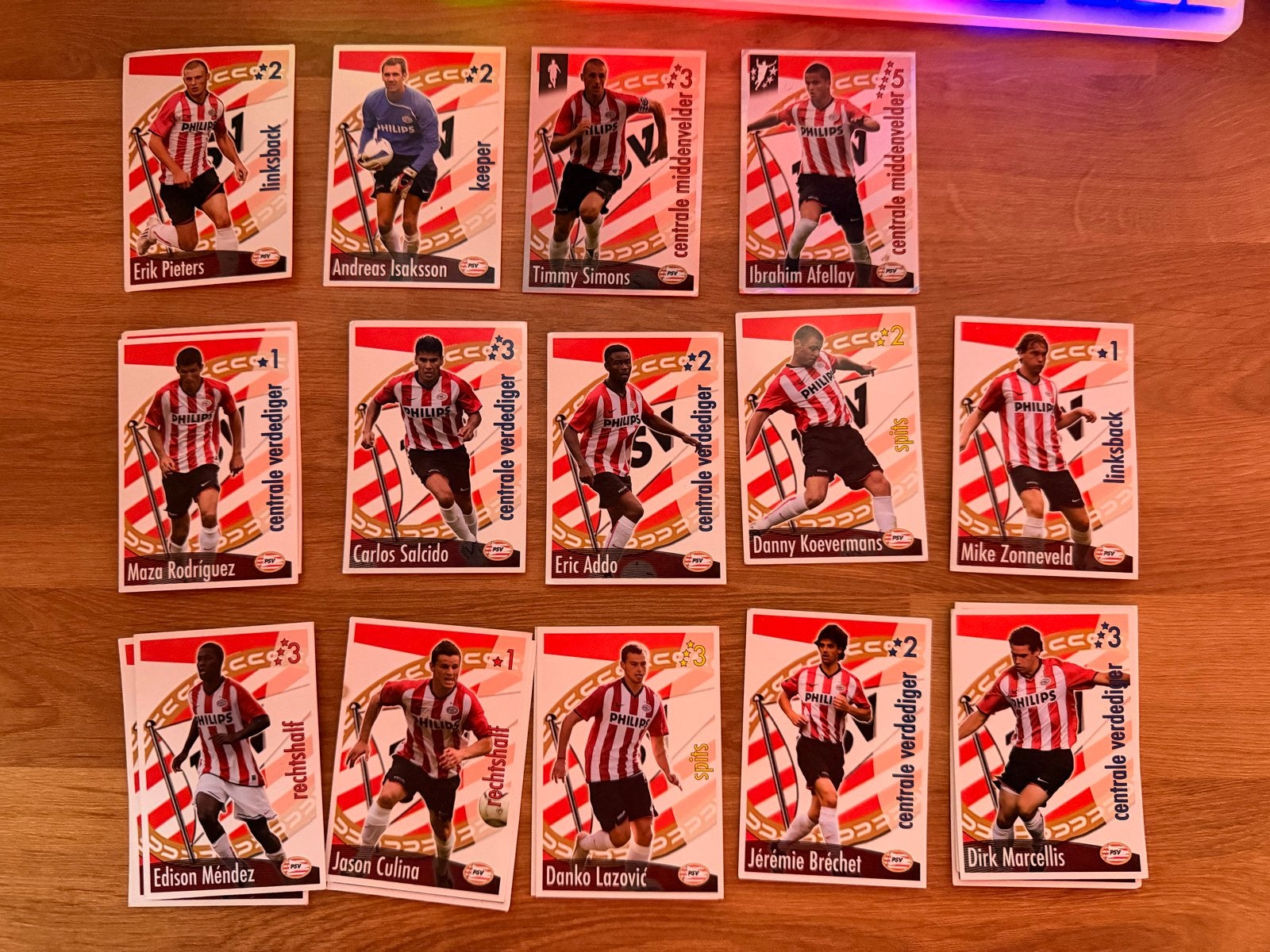 PSV All Stars 2006/2007 Voetbalkaarten - Ibrahim Afellay e.a, Ophalen of Verzenden, Gebruikt, PSV, Spelerskaart