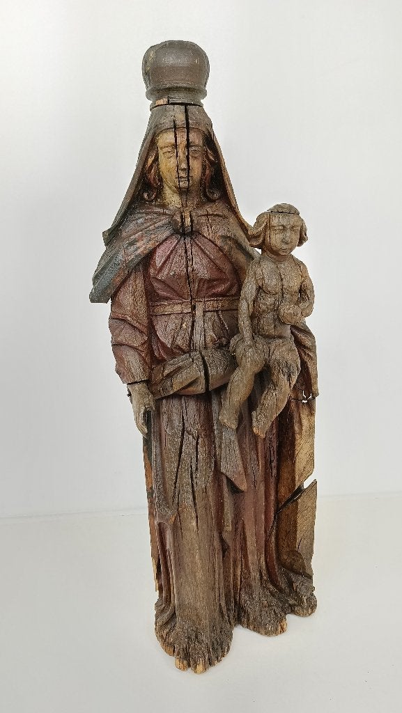 Prachtig 18 -eeuws houten Maria beeld, Ophalen of Verzenden