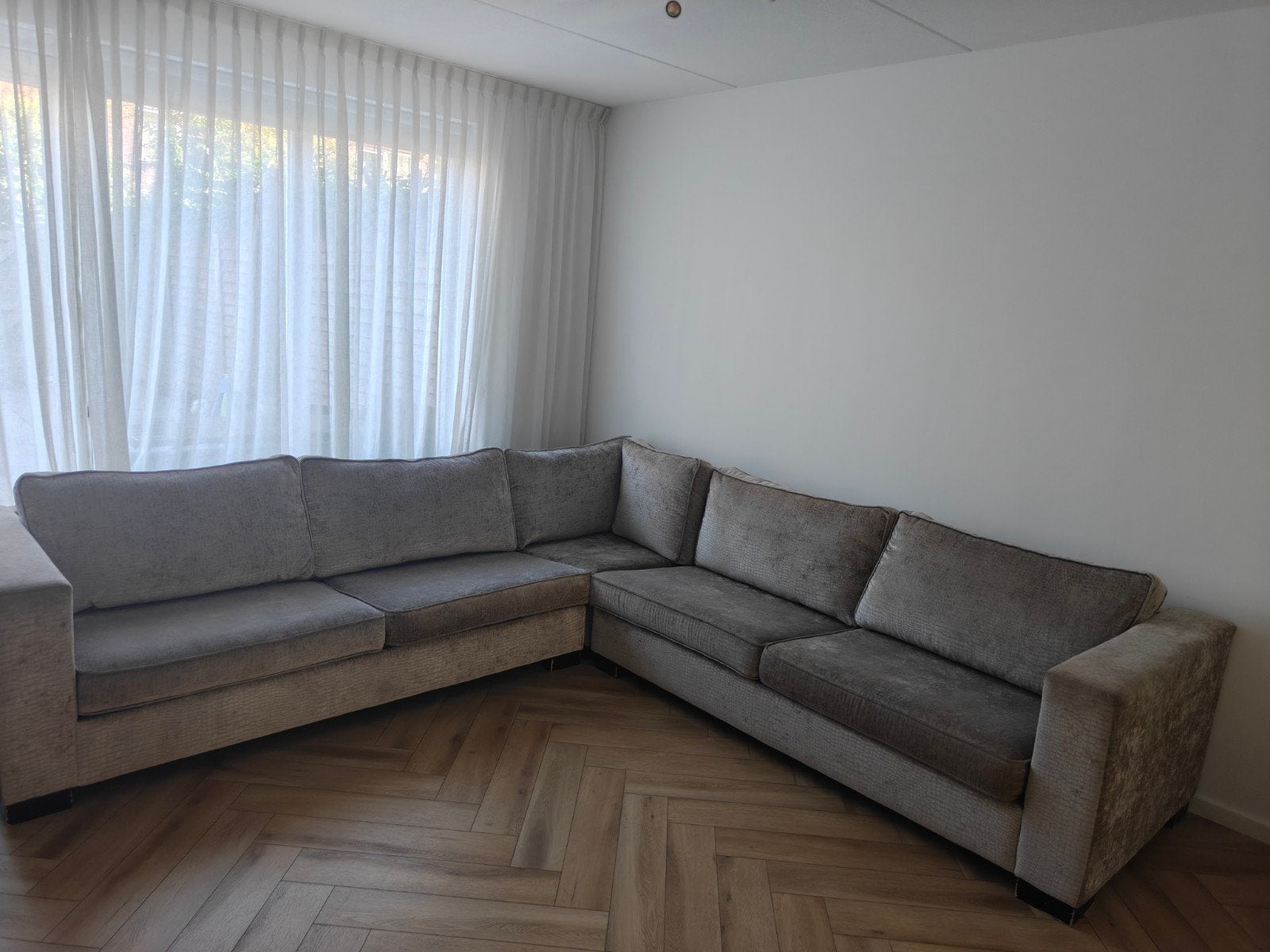 Grote hoekbank - 3x3 meter, Ophalen, Gebruikt, Stof, Modern, Comfortabel