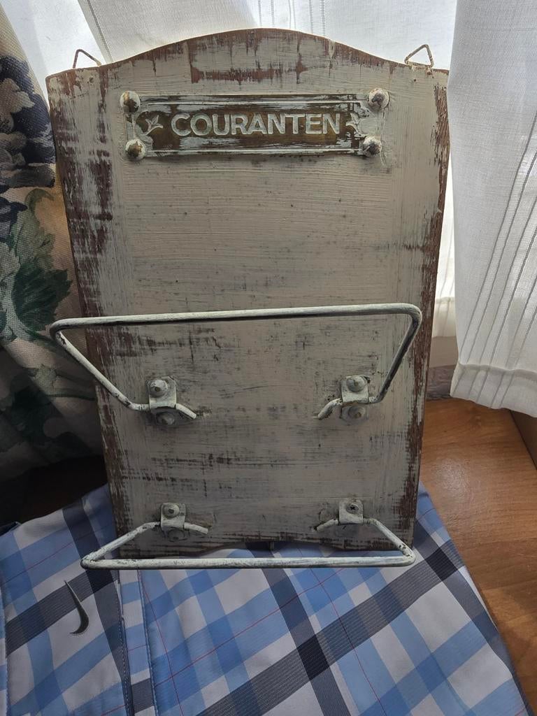 Vintage Brocante Wandhouder voor Kranten - 'Couranten', Ophalen of Verzenden, Gebruikt