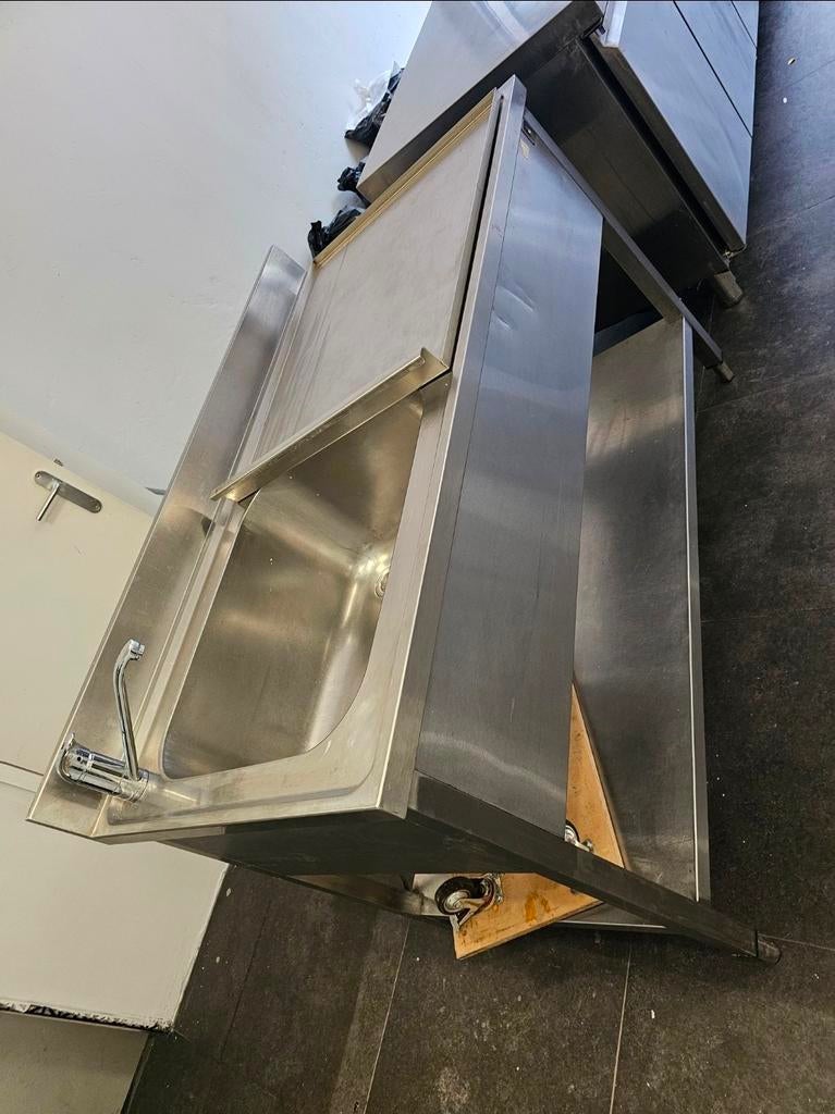 Horeca RVS Spoeltafel met Kraan en Onderkast, Ophalen