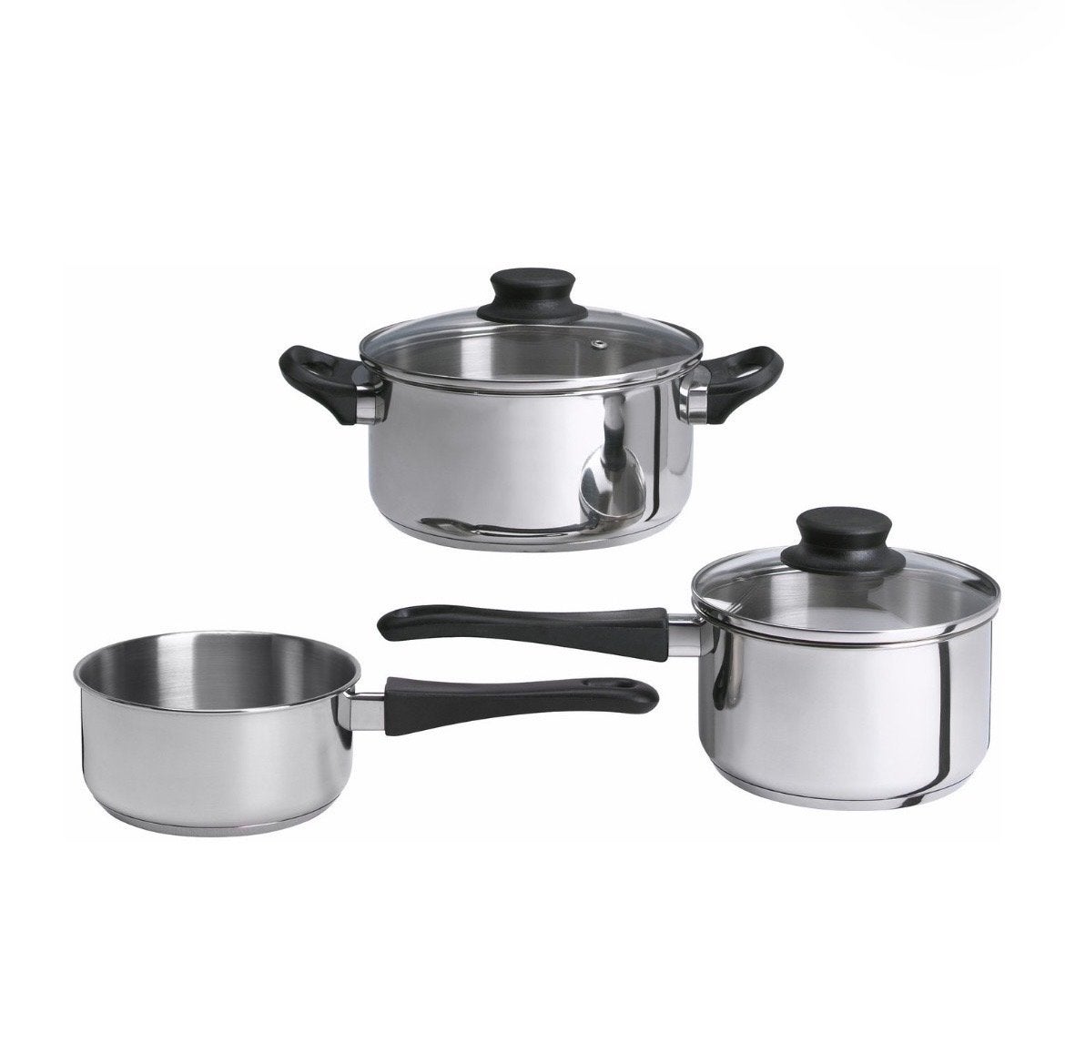 IKEA 5-delige pannenset - Kookgerei voor elke keuken, Huis en Inrichting, Ophalen, Met deksel, Pannenset, Zo goed als nieuw
