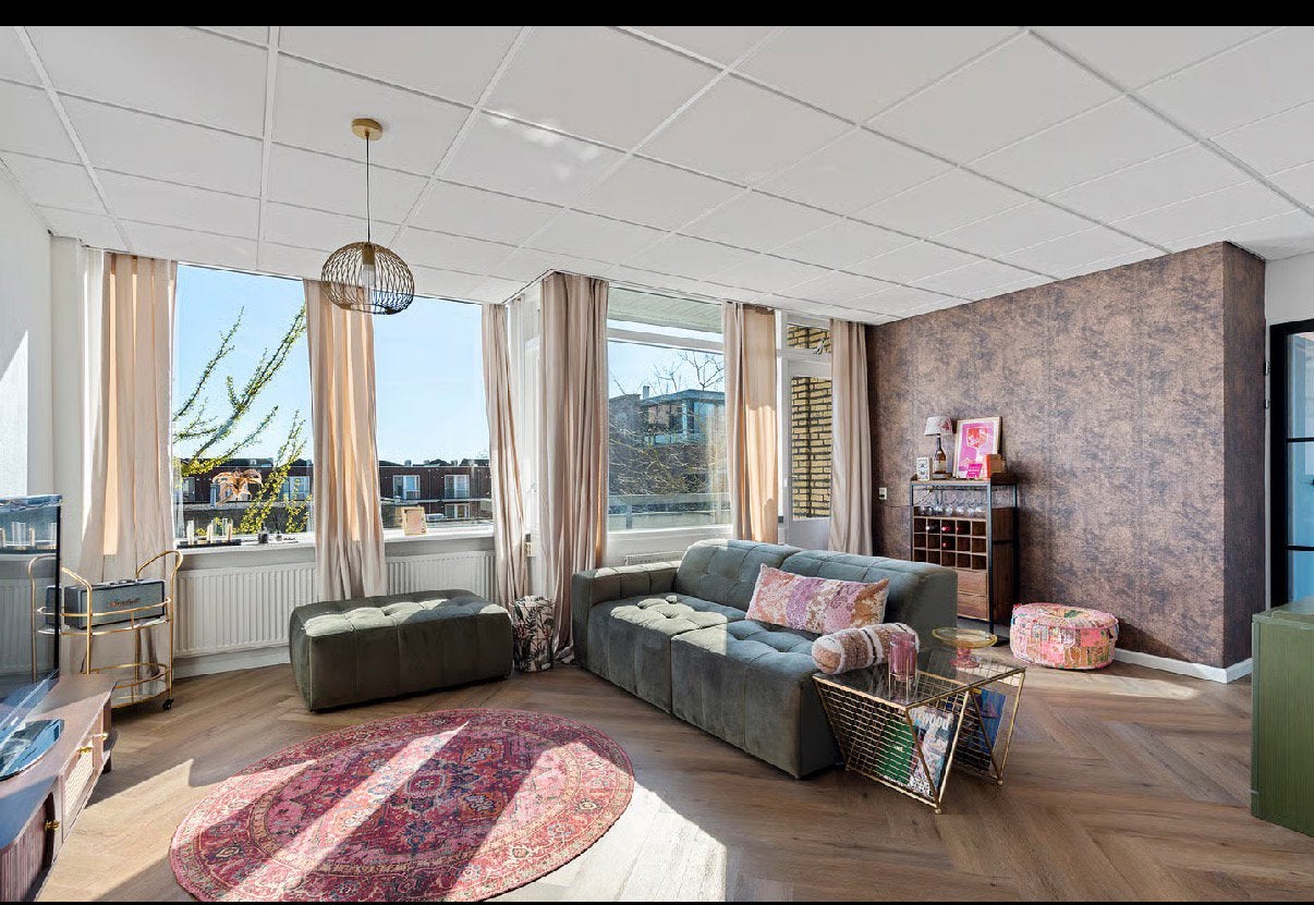 Haluta - 4-zitsbank Chris - 262x102x70 - Groen, Huis en Inrichting, Ophalen, 250 tot 300 cm, Bubbel, velvet groen, Hoekbank