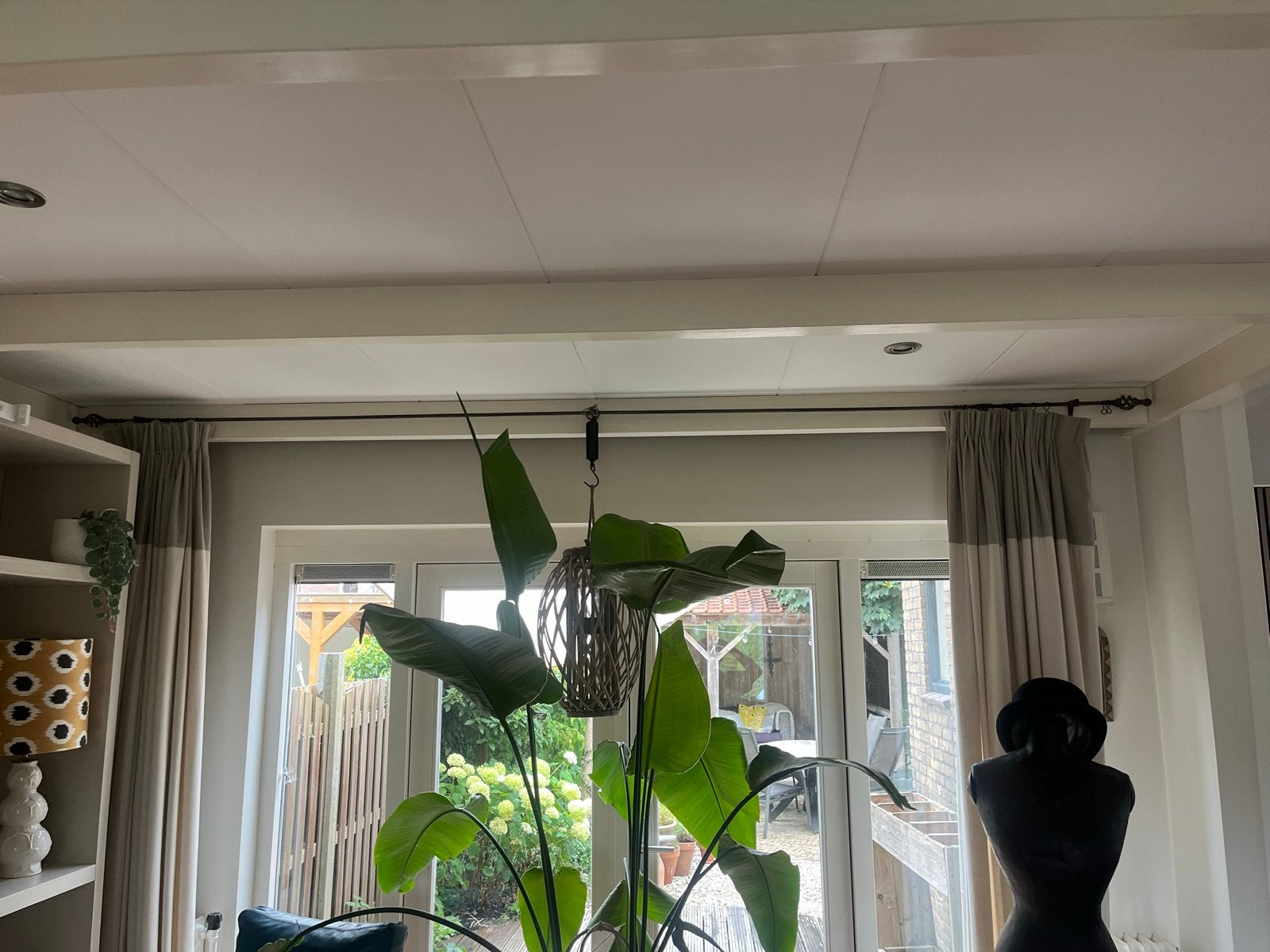Gordijn roeden plus gordijnen, Ophalen, Met haken, Gebruikt, Gordijn