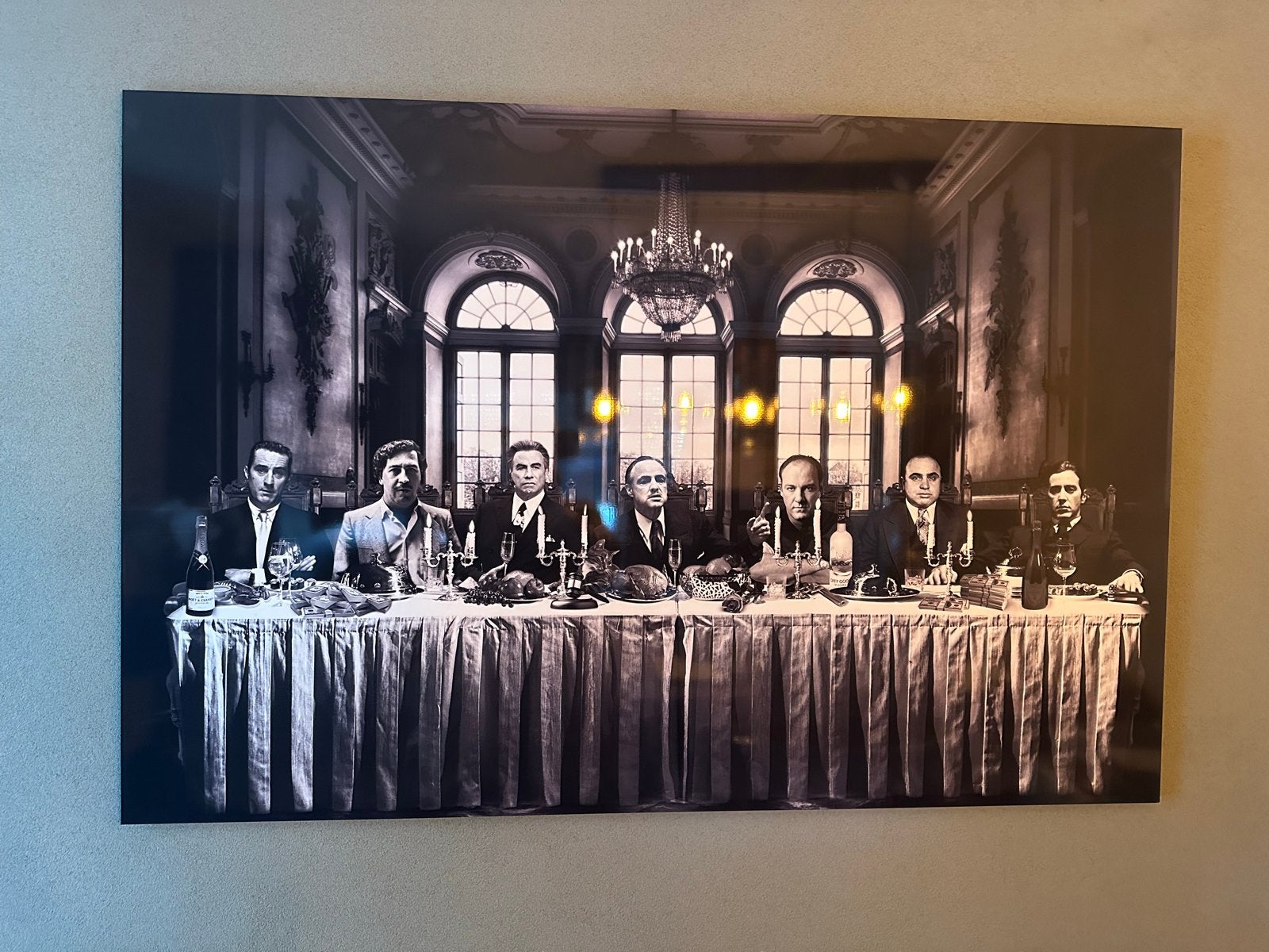 Uniek schilderij: The Last Supper met iconische figuren, Ophalen, 100 tot 125 cm, 75 – 100, Print