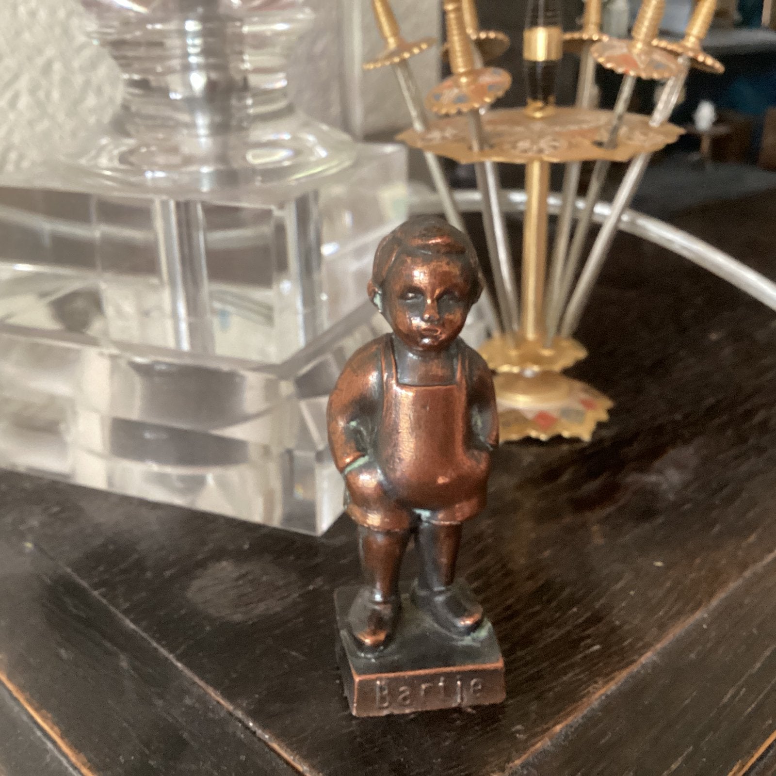 Bartje brons massief // hoog 6 cm, Ophalen of Verzenden