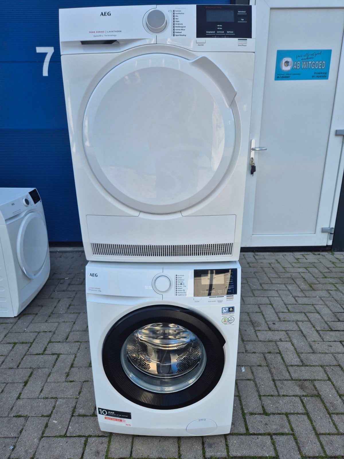AEG Wasmachine en Droger Set- 8kg. - Zo goed als nieuw, 6 tot 8 kg, Ophalen, Zo goed als nieuw, 85 tot 90 cm