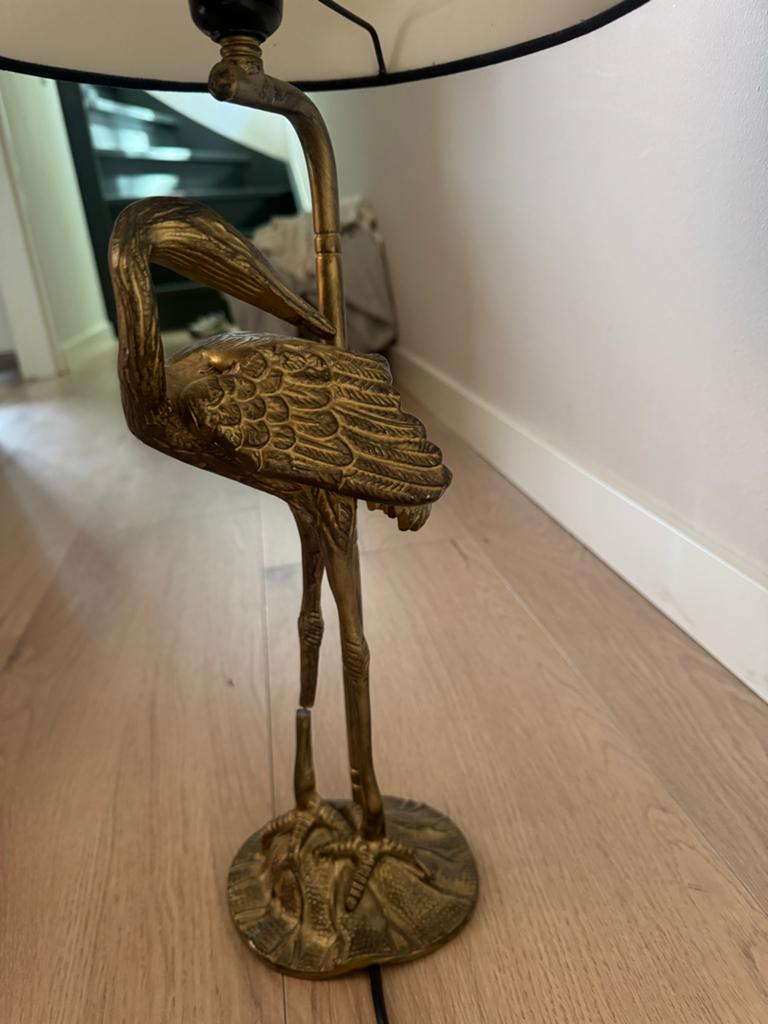 Sissy boy Kraanvogel Tafellamp - Messing, Ophalen, Zo goed als nieuw, Metaal, Minder dan 50 cm