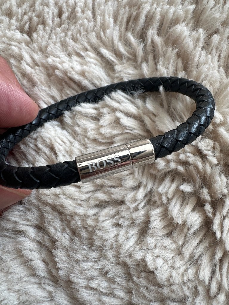 Herenarmband van BOSS (Hugo Boss), Verzenden, Nieuw, Zwart, Leer