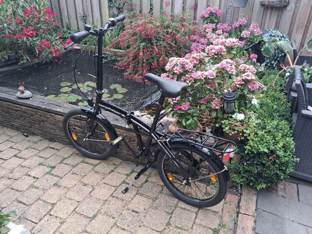 Zwarte vouwfiets van Bergsteiger windsor, Fietsen en Brommers, Ophalen, Gebruikt, 20 inch of meer, Versnellingen