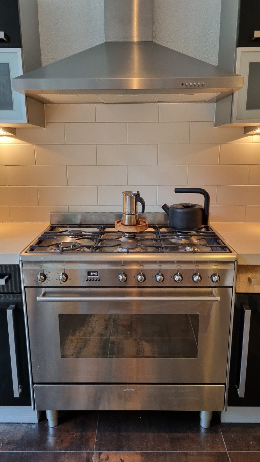 Smeg Fornuis met Gas Kookplaat en Oven - RVS, Ophalen, Gebruikt, 60 cm of meer, Gas