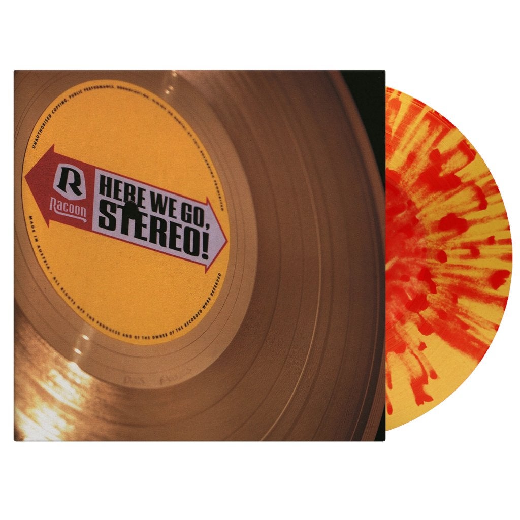 Vinyl LP Racoon Here We Go Stereo YELLOW RED SPLATTER NIEUW, LP, Colored vinyl, Pop, Ophalen of Verzenden