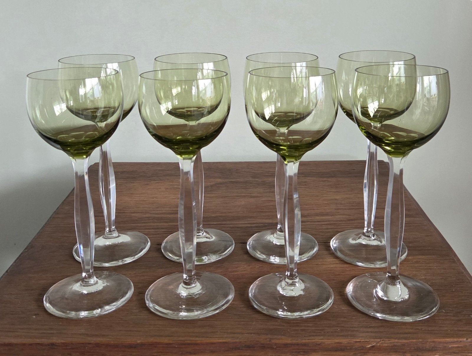 8 Antieke Theresienthal Jugendstil Rijnwijnglazen – ca. 1910, Ophalen of Verzenden