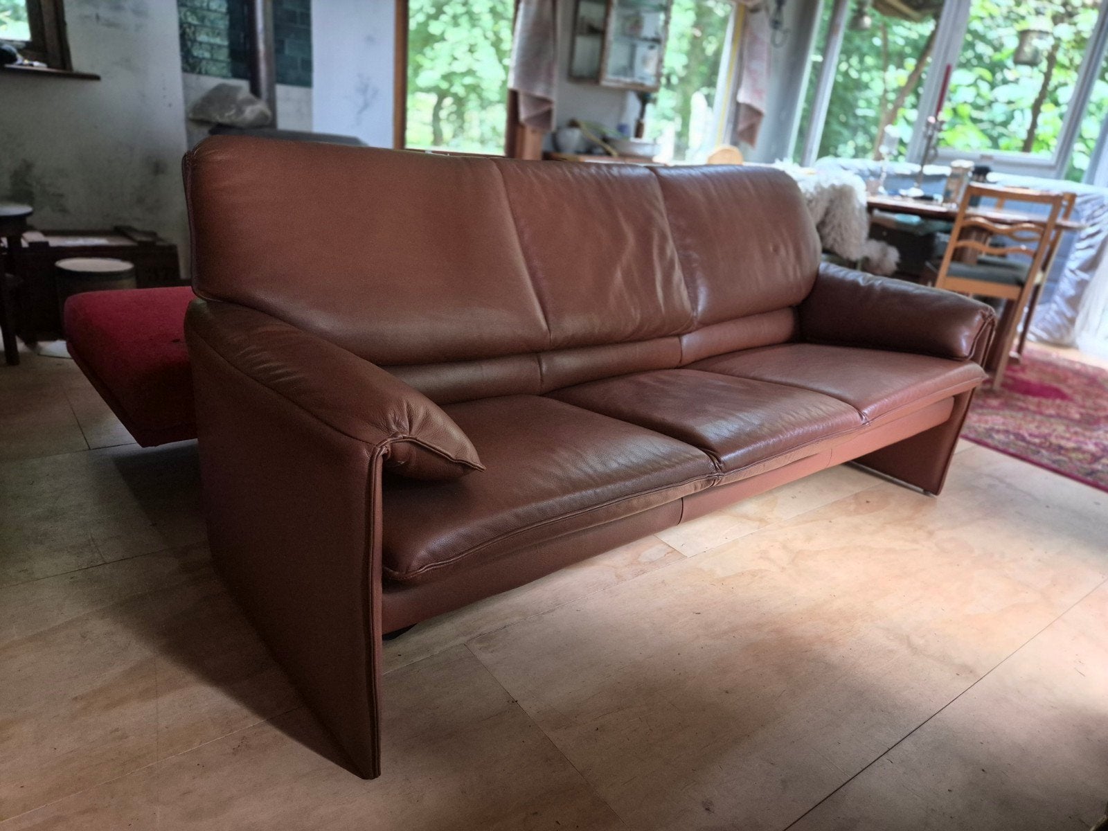 Leolux bora beta - driezitter, Huis en Inrichting, Ophalen, Gebruikt, Leer