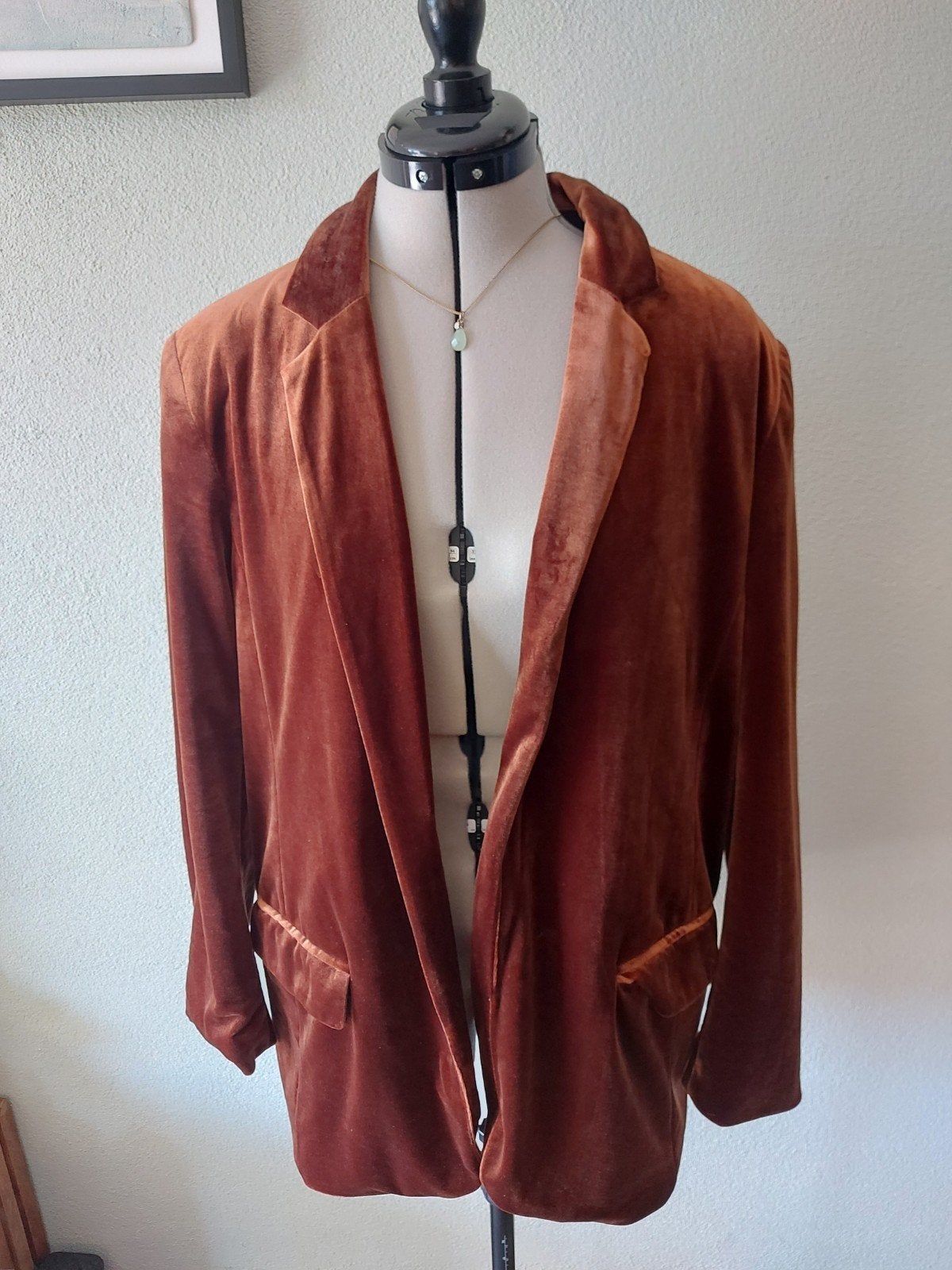 Yaya fluwelen blazer roodbruin maat 42, Bruin, Verzenden, Maat 42/44 (L), Zo goed als nieuw
