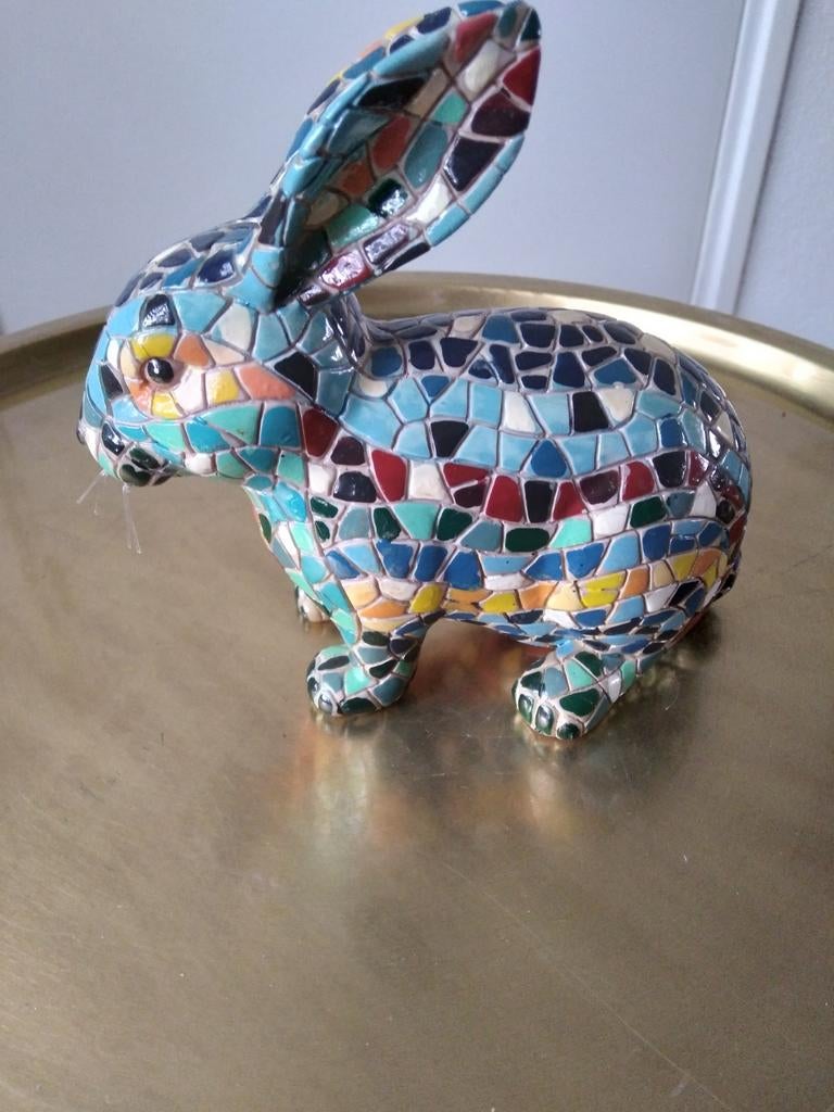 Beeldje van Barcino mozaiek "Konijn" 16 cm hoog, Ophalen of Verzenden, Zo goed als nieuw, Dier