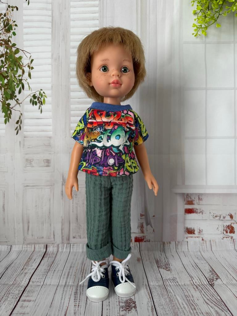 Paola Reina jongenspop 32 cm - Nieuwstaat, Kinderen en Baby's, Speelgoed | Poppen, Ophalen of Verzenden, Zo goed als nieuw, Overige typen