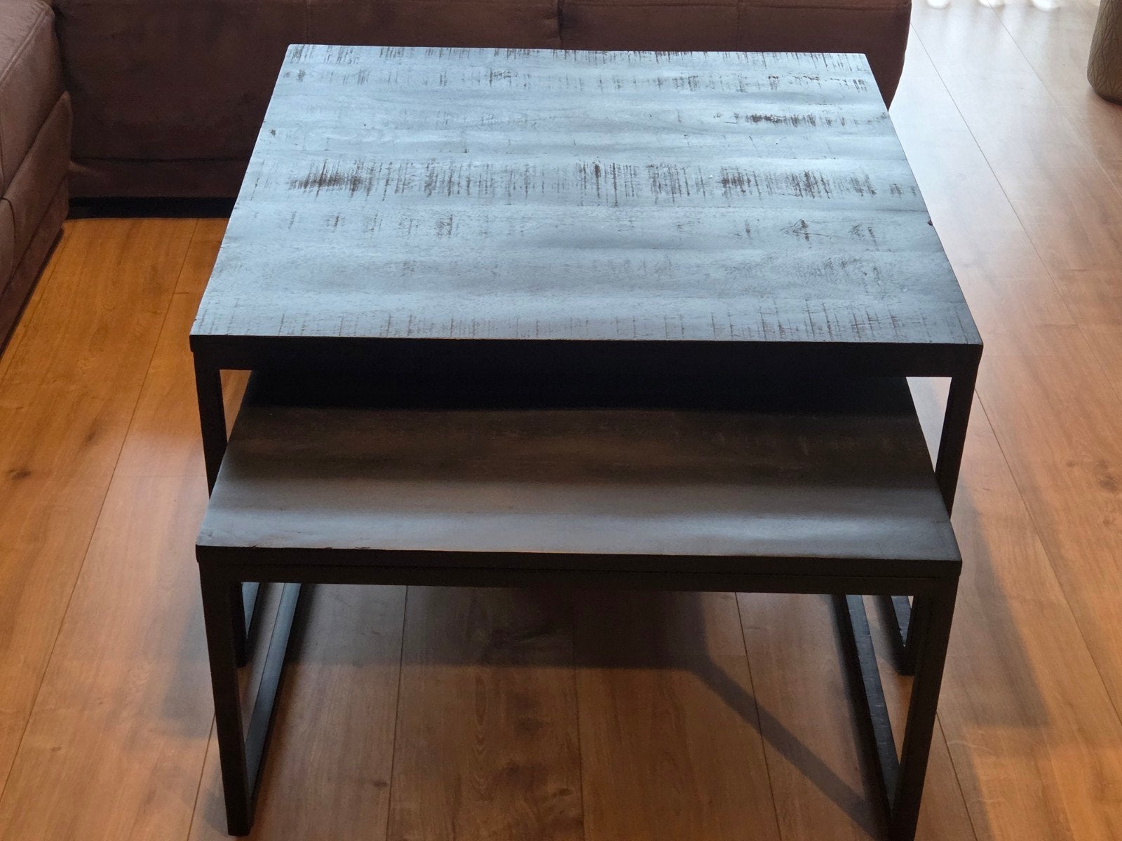 Salontafel set van 2 - Zwart, goede staat, Huis en Inrichting, Tafels | Salontafels, Gebruikt, Minder dan 50 cm, 50 tot 100 cm