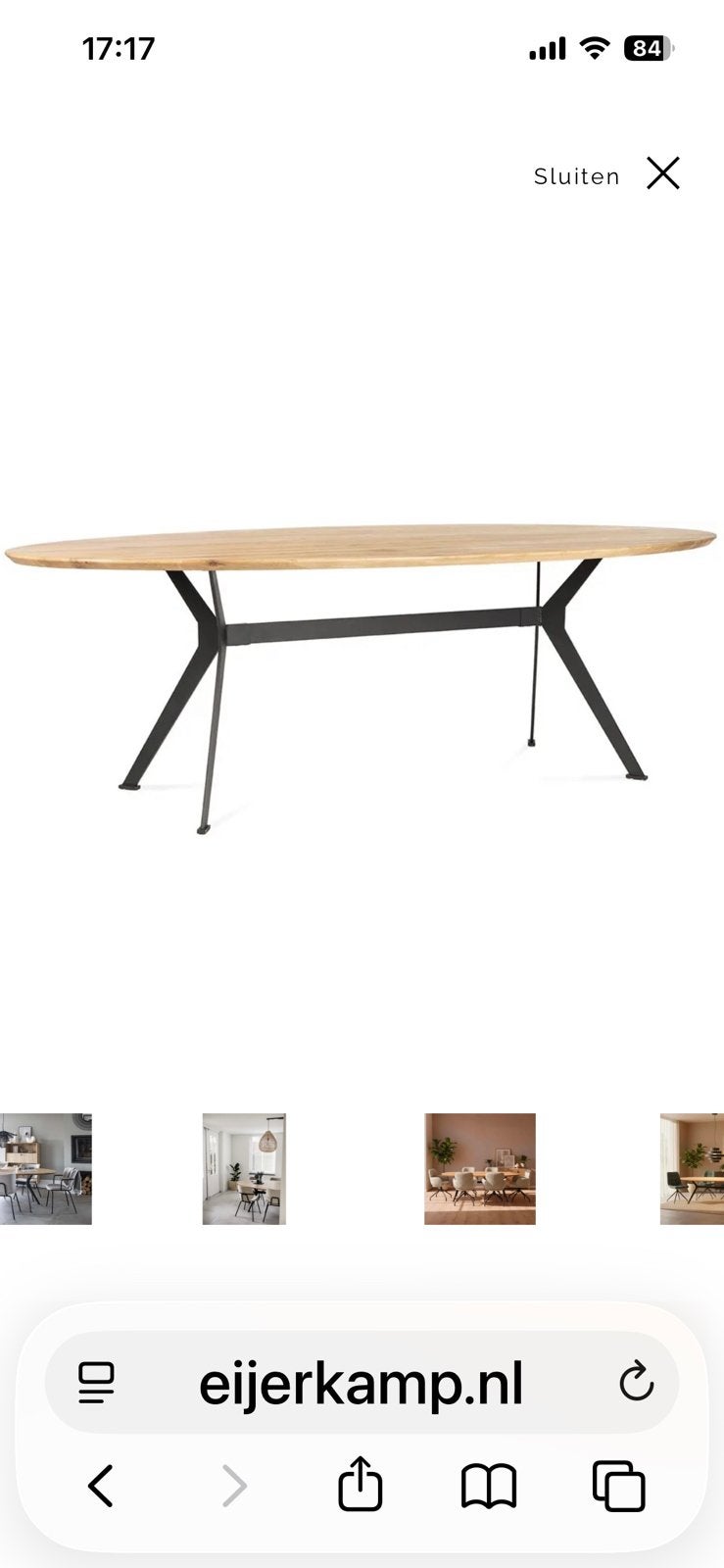 Te Koop z.g.a.n. eiken eettafel 3maanden oud, Ophalen, 100 tot 150 cm, Vijf personen of meer, Ovaal