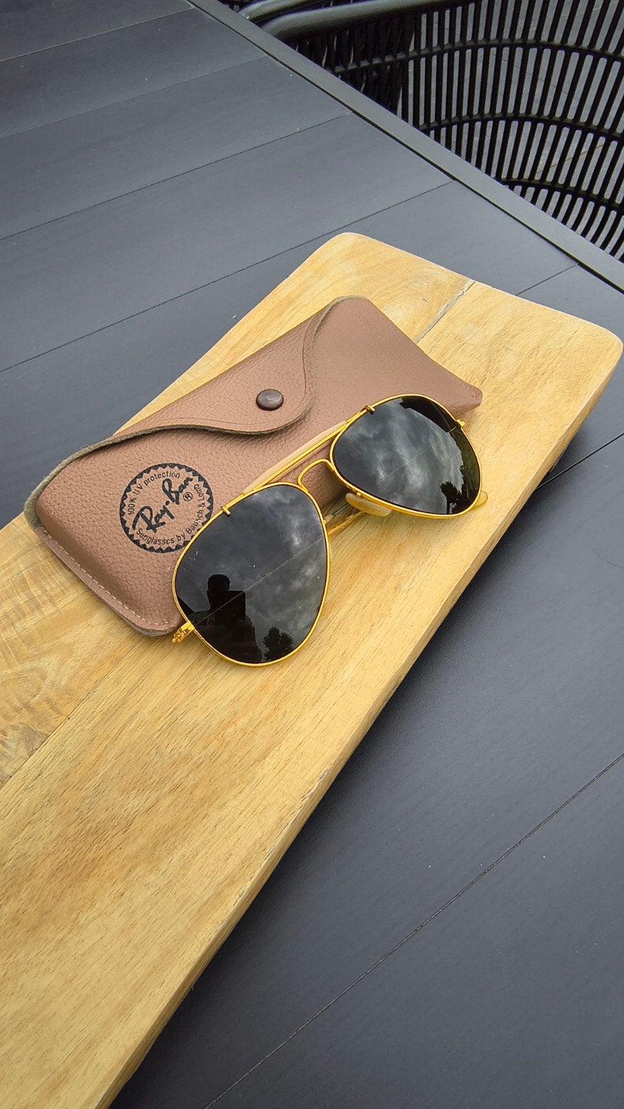 Ray-Ban B&L Outdoorsman Vintage Zonnebril 58-14, Ophalen of Verzenden, Gebruikt, Ray-Ban
