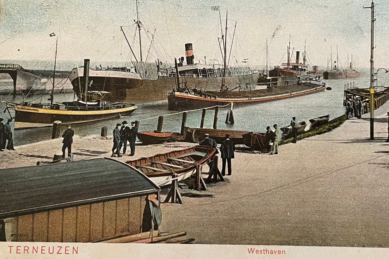 De Haven van Terneuzen 1905.gestuurd Oud- Beijerland, Ophalen of Verzenden, Zo goed als nieuw, Kaart, Foto of Prent