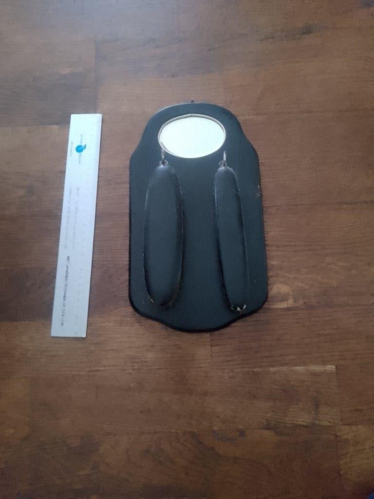 ouderwetse antieke spiegel in lijst met 2 kleerborstel  30cm, Antiek en Kunst, Ophalen of Verzenden, Rechthoekig, Minder dan 50 cm