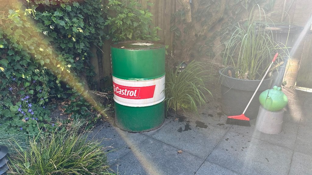 Origineel leeg Castrol olievat 200L, Ophalen, Gebruikt, Vuurkorf